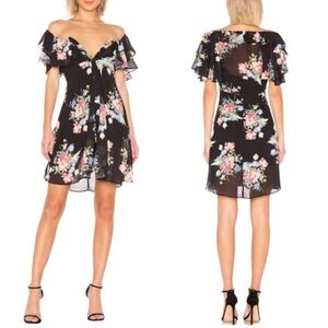 NEW LPA Button Up Mini Dress in Midnight Roses Size XS